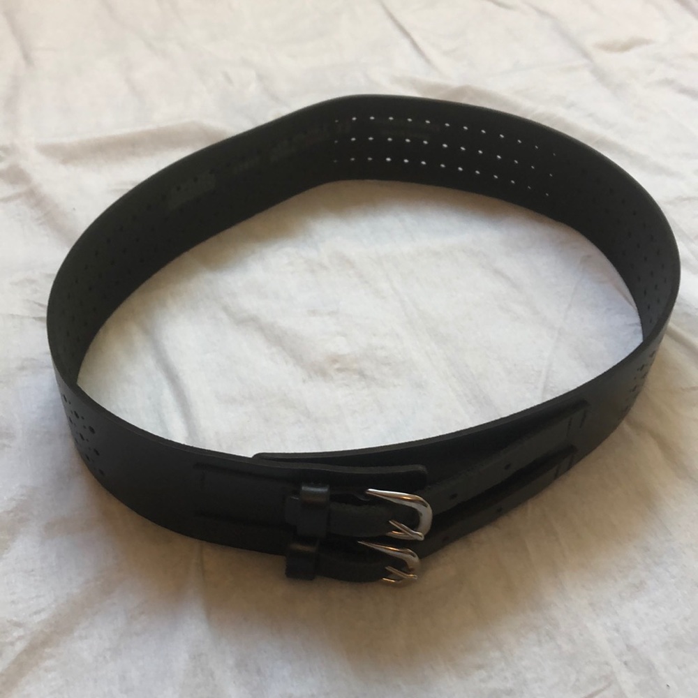 Jacob Wide Black Leather Belt